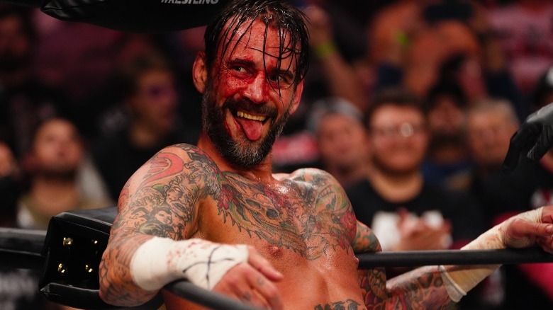 CM Punk sticks out tongue