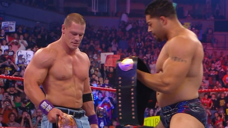 John Cena and David Otunga as WWE Tag Team Champions