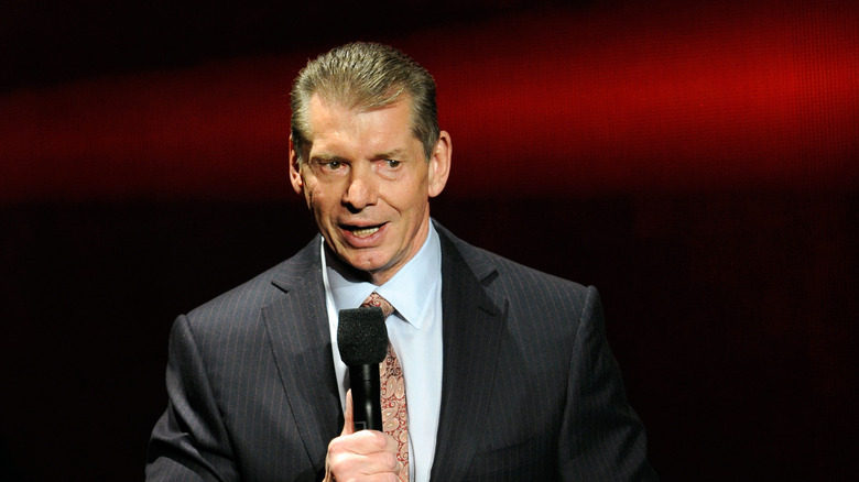 Vince McMahon speaking microphone