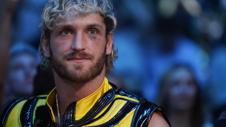 Logan Paul attends the fight between Jake Paul and Nate Diaz at the American Airlines Center on August 05, 2023 in Dallas, Texas. 