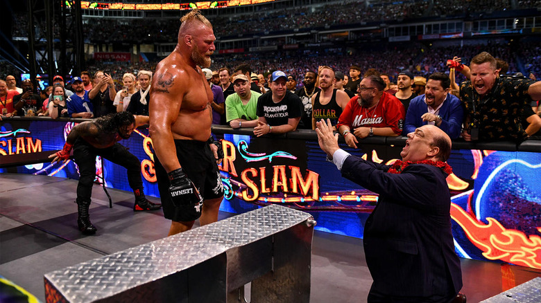 Brock Lesnar And Paul Heyman At WWE SummerSlam