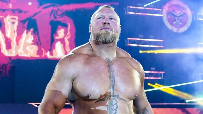 Brock Lesnar, roughly resembling a mountain