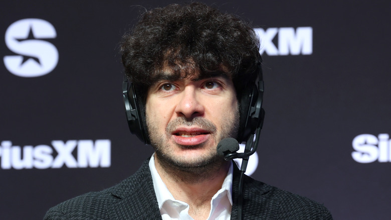 Tony Khan on a headset