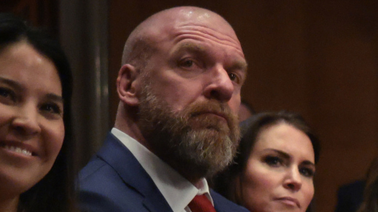 Triple H looking positively miserable