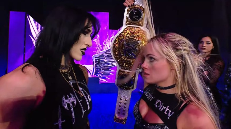 Rhea Ripley confronts Liv Morgan at Saturday Night's Main Event