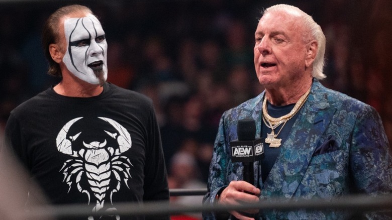 Sting and Ric Flair in the ring in AEW