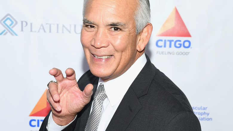 Ricky Steamboat poses