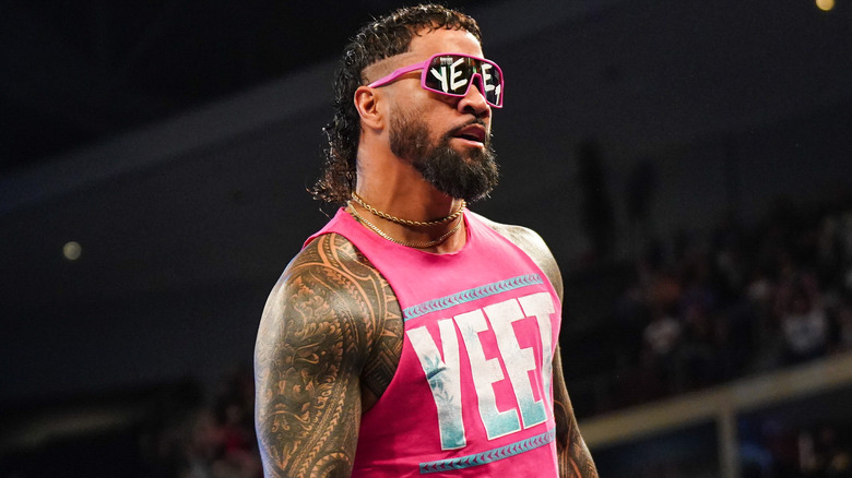 Jey Uso wearing sunglasses