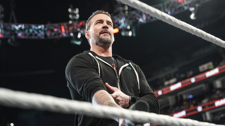 CM Punk looks at the crowd