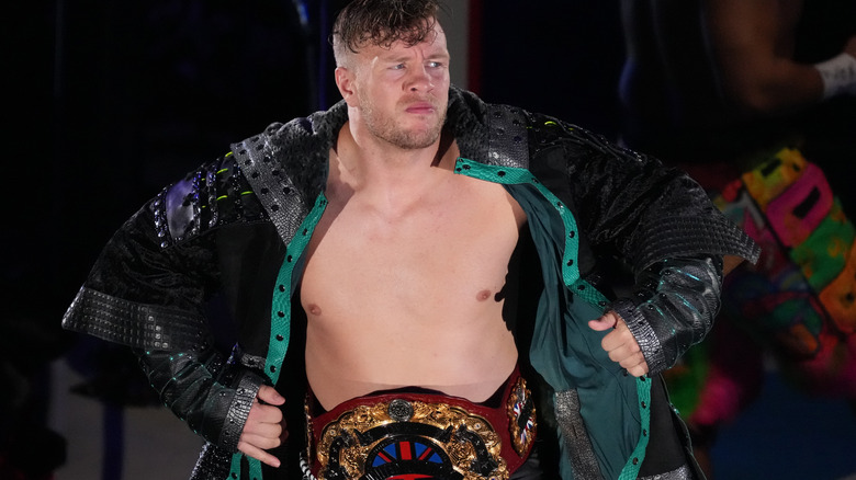 Will Ospreay wearing title belt