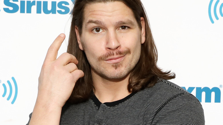 Dalton Castle posing before a SiriusXM interview