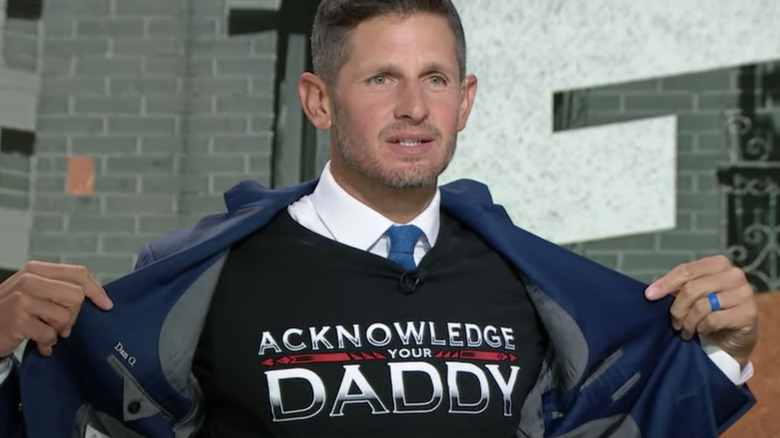 Dan Orlovksy reveals his "Acknowledge Your Daddy" shirt