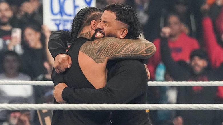 The Usos hug it out