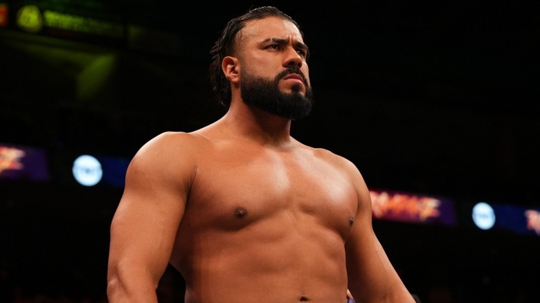 Andrade staring straight ahead in the ring