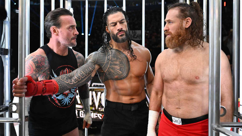 CM Punk, Roman Reigns, and Sami Zayn at Survivor Series