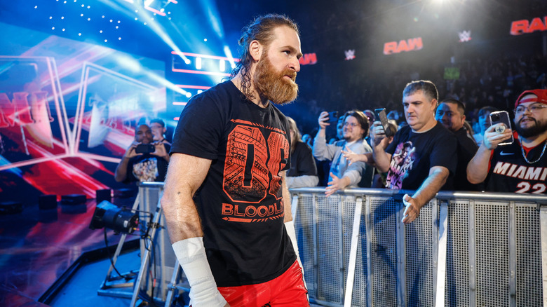 Sami Zayn makes his entrance during 