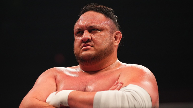 Samoa Joe with his arms folded