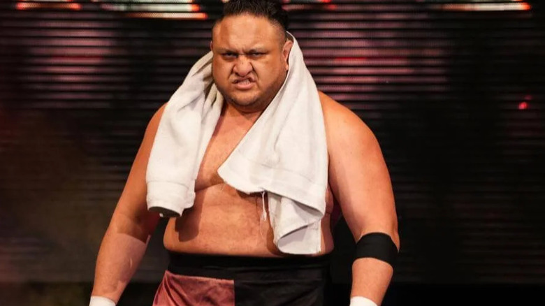 Samoa Joe scowling