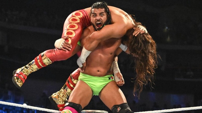Santos Escobar During A Match On WWE SmackDown
