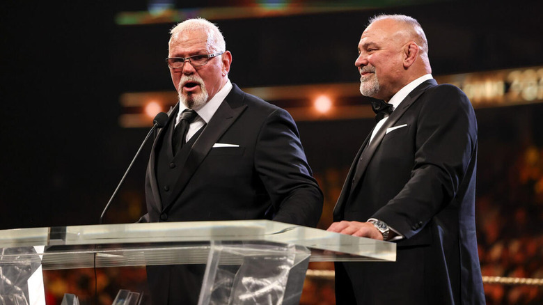 Scott Steiner with his brother Rick Steiner at WWE Hall of Fame