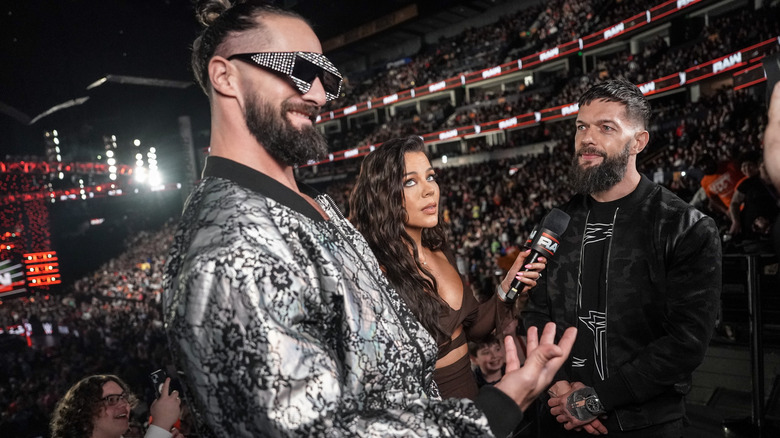 Seth Rollins and Finn Balor face off during 