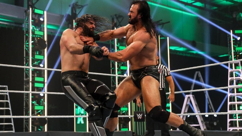 Drew McIntyre wrestling Seth Rollins