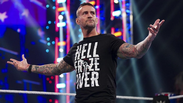 CM Punk Reacts During A Segment On WWE TV