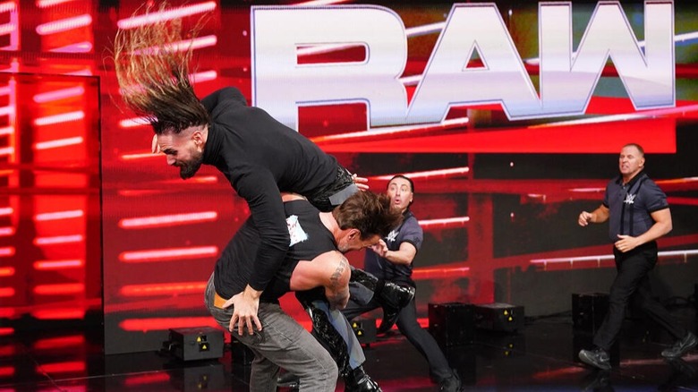 Seth Rollins and CM Punk throw hands on a recent episode of "WWE Raw"