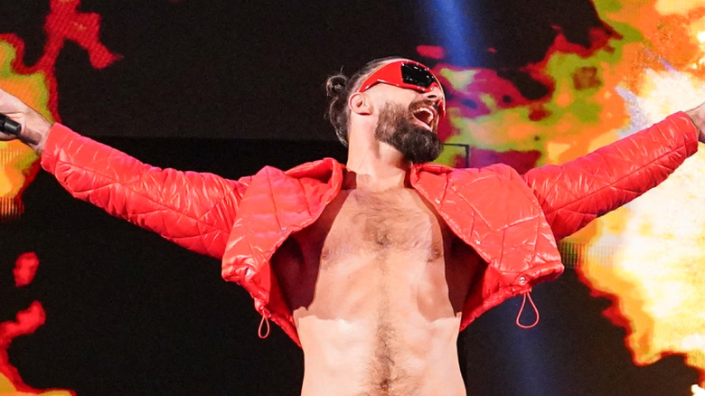 Seth Rollins makes his way to the ring during SmackDown at Scotiabank Arena on February 28, 2025 in Toronto, Canada.