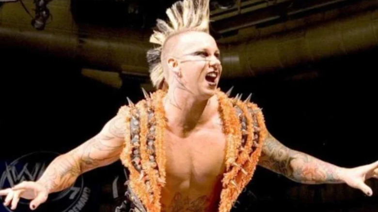Shannon Moore sporting a mohawk
