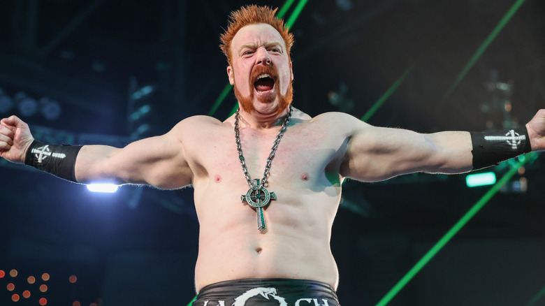 Sheamus stretching out his arms