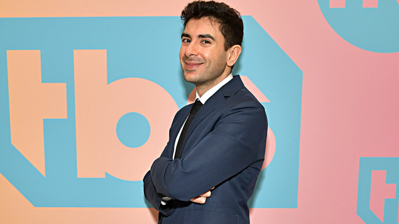 Tony Khan stands on the red carpet and poses for the camera during a WBD media event. (2019 TM & © Turner Entertainment Networks, Inc. A WarnerMedia Company)