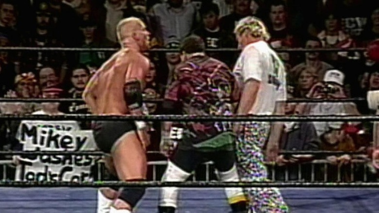 Steve Austin, Mikey Whipwreck, and Sandman at December to Dismember 1995