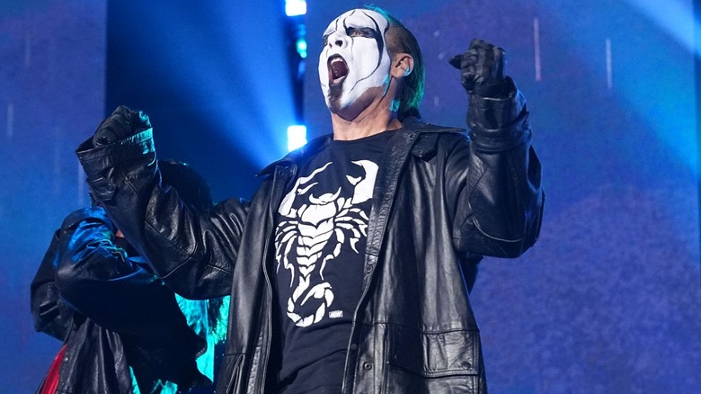 Sting wearing black and white facepaint