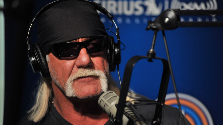 Hulk Hogan with a headset