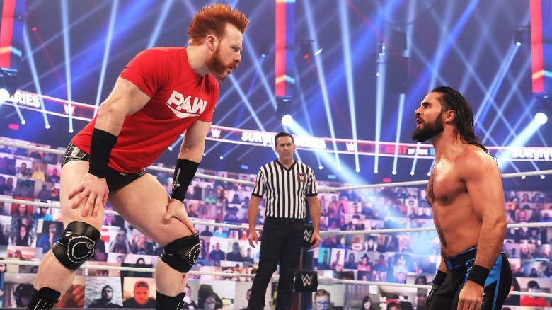 Sheamus and Seth Rollins in the WWE ThunderDome