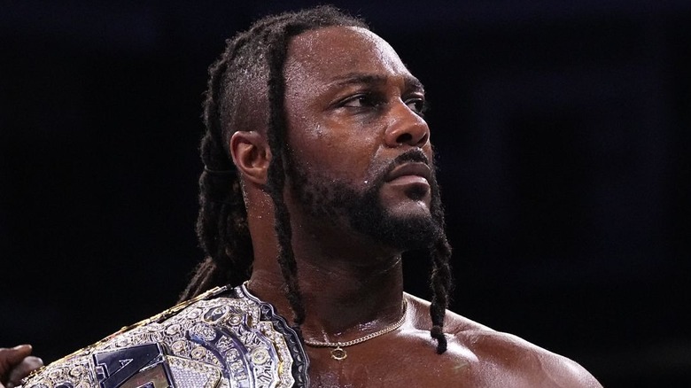 Swerve Strickland with AEW Title