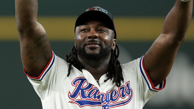 Swerve Strickland at a Texas Rangers game