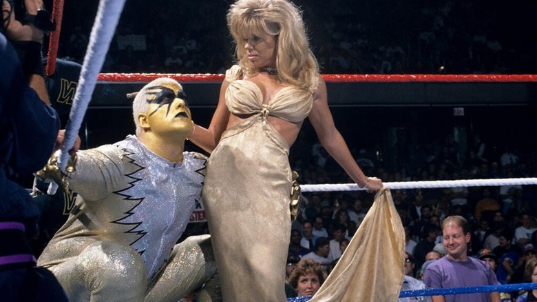 Marlena posing in the ring with Goldust