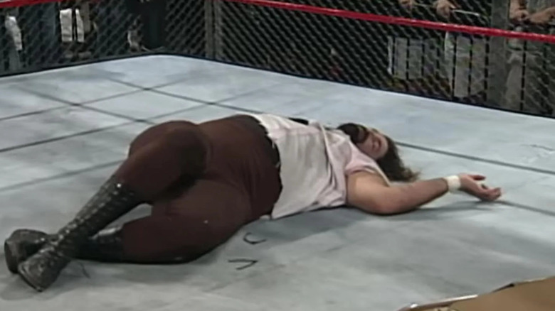 Mick Foley lying in ring