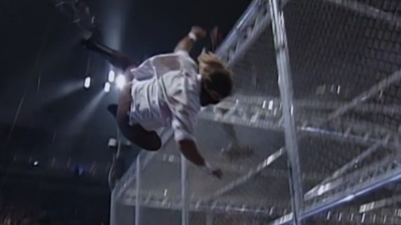 Mick Foley falls off cell