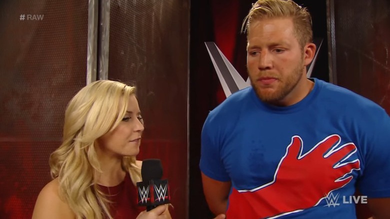 Jack Swagger talking with Renee Young