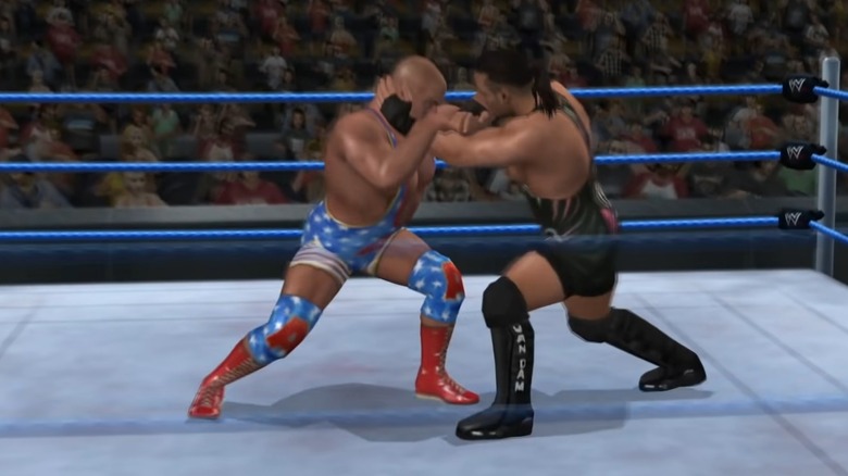 Kurt Angle and RVD locking up