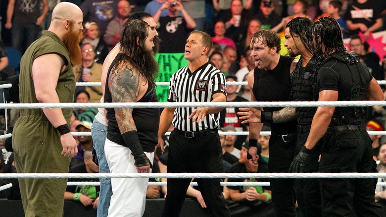 The Shield and The Wyatt Family face off