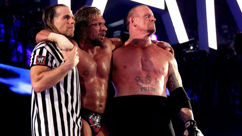 Shawn Michaels, Triple H and Undertaker look right