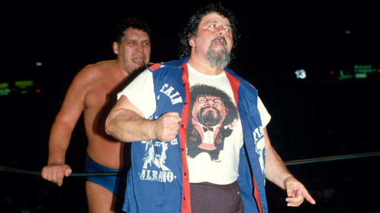 Lou Albano looks at opponent