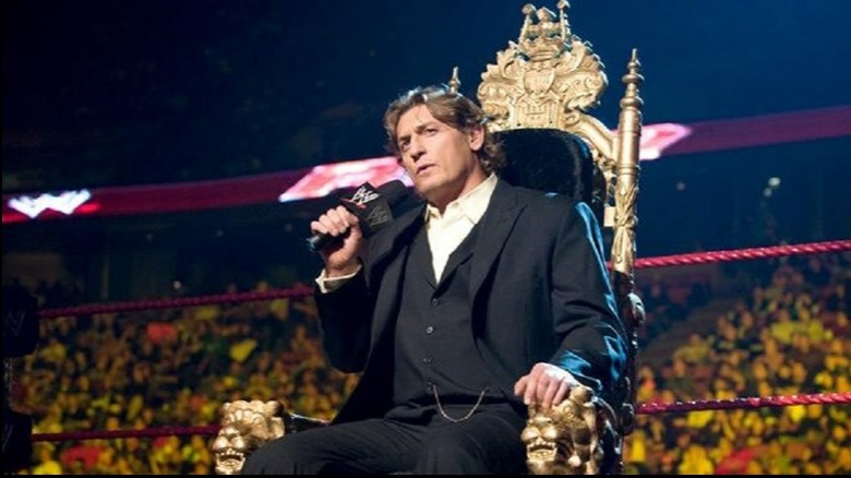 William Regal cuts promo from throne