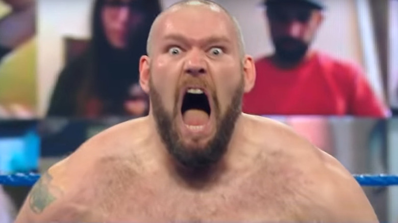 Lars Sullivan screaming wrestling ring