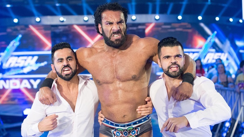 The Bollywood Boyz flank Jinder Mahal