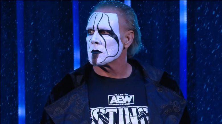 Sting looks to his right